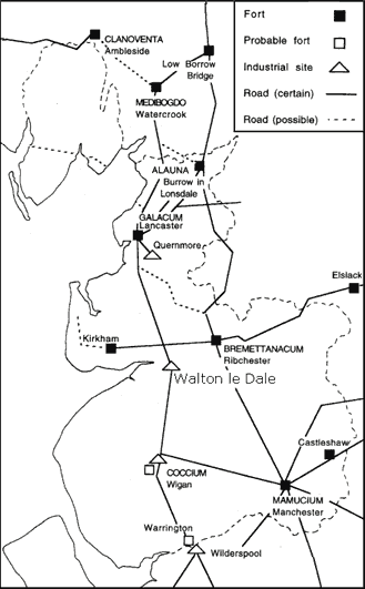 Map of Roman Lancashire