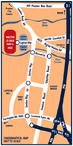 Walton le Dale Park and Ride Diagramatical Map