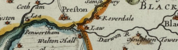 A Section of the County Palatine of Lancaster Map by R. Morden 1695