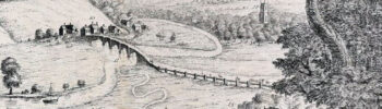 Walton Hall as seen on The South Prospect of Preston, in the County Palatine of Lancaster, by Samuel and Nathaniel Buck