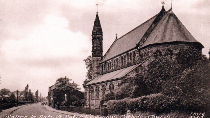 Walton-le-Dale, St. Patrick's Roman Catholic Church - Sepia postcard by Frith