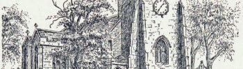 The drawing of St Leonard's Church is from the book and was drawn by H. Hartley in 1947