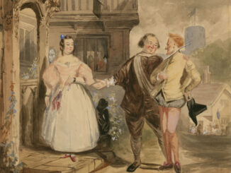 Merry wives of Windsor, act I, scene 1 by Alfred Borron published in 1851. From the Folger Shakespeare Library.