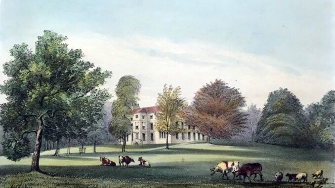 Walton Lodge the Seat of William Calrow Esq. An 1846 Lithograph.