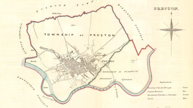 Preston Borough Town Plan for The Reform Act. Dawson 1832