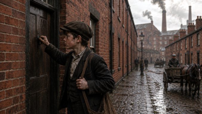 A Very Funny Little Business. Robert Makes a Good Income From the Knocker-up.